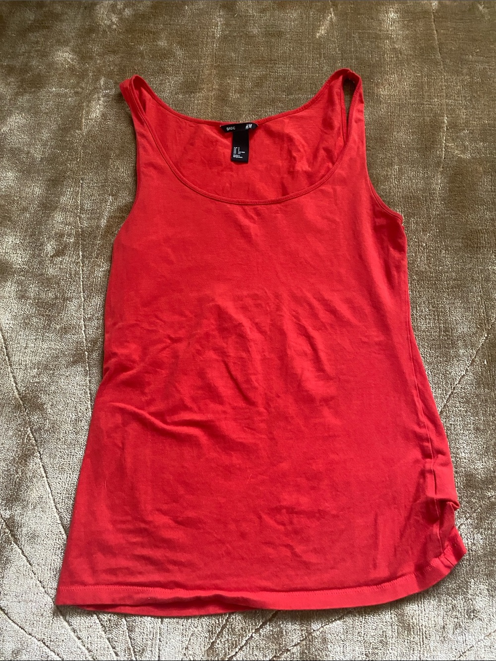 H&M Bright Red Scoop Tank Top